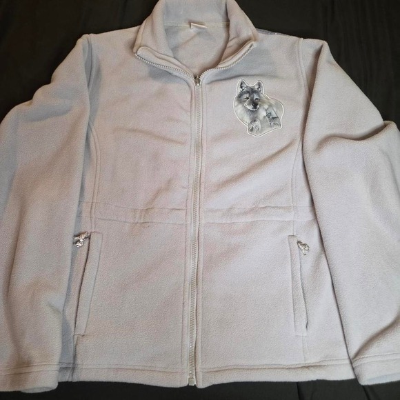 WOLF Jackets & Blazers - Vintage Wolf Fleece Jacket Nature Core Y2K Zip Up